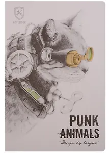 Тетрадь в клетку Languo, Punk animals, 44 листа, в ассортименте