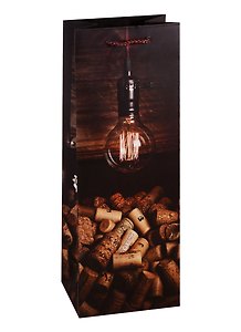 Пакет бутылочный 12.7*36*8.3 "Винные пробки" бум.мат.ламинат