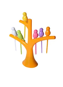 Шпажки для фруктов Птички на ветке оранжевой (003861)