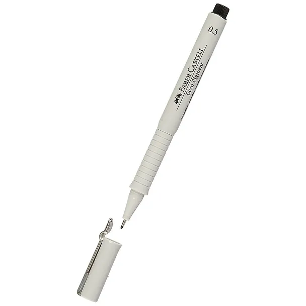Капиллярная ручка чёрная 0,5 мм, Ecco Pigment, Faber-Castell 219368 — 2