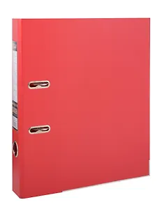 Папка архивная 50мм А4 красная, PVC, прозр.карман, металл.уголки