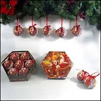 Набор из 7-ми новогодних украшений "Шар" (7,5см) (566464) (Ремеко РС) 2338398