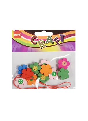 Набор деревянных бусинок со шнуром (11057100) (упаковка) (в ассорт. 5 видов х 200шт) 2483261