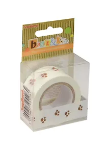 ХОББИ И ТЫ ScrapBerrys Бумажная клейкая лента с принтом Basik&Co Лапки 15мм*8м