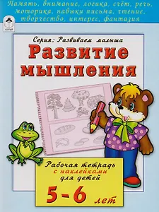 Развитие мышления. Рабочая тетрадь с наклейками для детей 5-6 лет