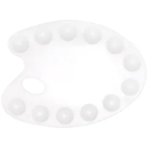 Палитра для смешивания красок, 12 ячеек, овальная, белая