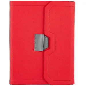 Ежедневник-органайзер недат. А5+ 120л 160*225 "Джут" красный, тв.переплет, 4 кольца, магнит.клапан, тонир.блок