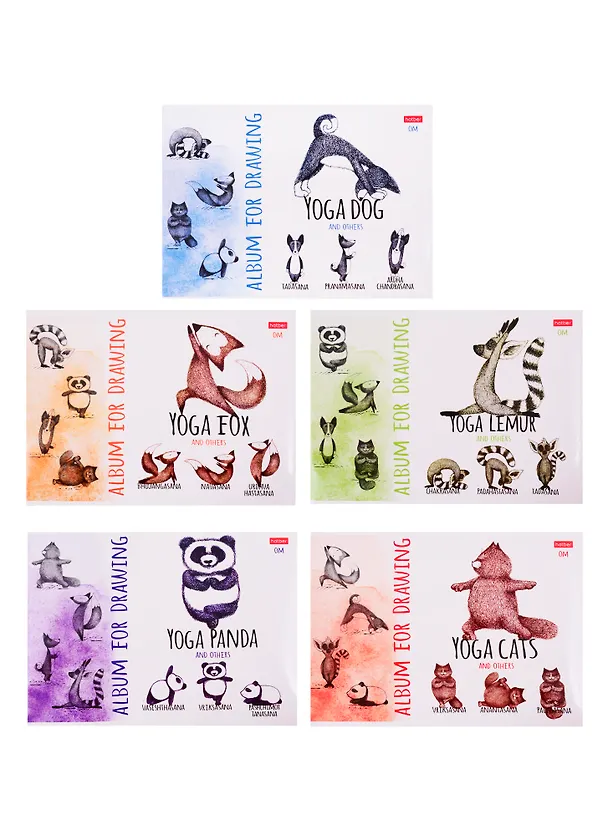 Альбом для рисования «Animals Yoga» Hatber А4, 24 листа, скрепка, в ассортименте 250400 — 4