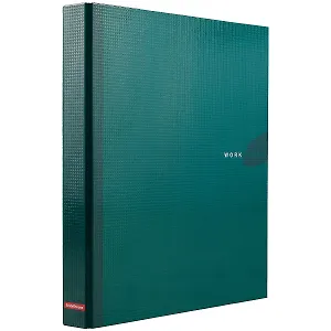 Папка архивная 35мм А4 "Work inside" 4 кольца, зеленый