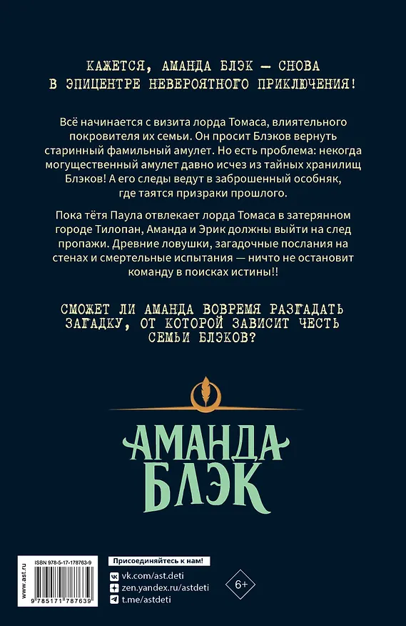 Книга Аманда Блэк. Потерянный амулет (Хуан Гомес-Хурадо, Барбара Монтес) — 2