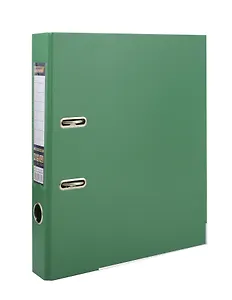 Папка архивная 50мм А4 зеленая, PVC, прозр.карман, металл.уголки,