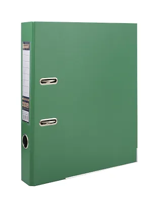 Папка архивная 50мм А4 зеленая, PVC, прозр.карман, металл.уголки, 3135744
