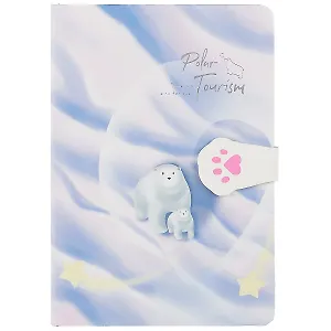 Блокнот с застежкой-лапкой "Белый медведь. Stars Arctic", 256 страниц, 13 х 19 см