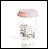 Кружка керамическая с силиконовой крышкой в комплекте (28308) (350мл)