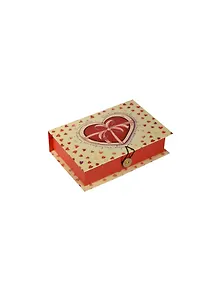 Шкатулка-книга с пуговицей картон Сердце (18х12х5) (36510)