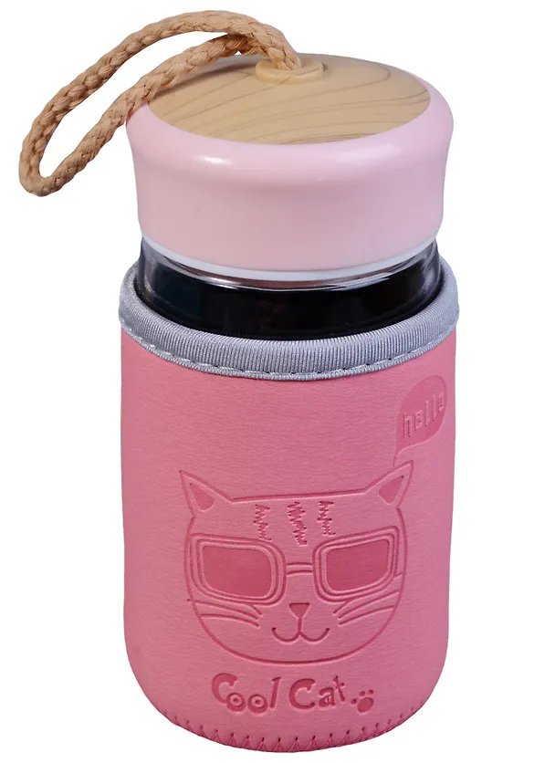 Бутылка в чехле Cool Cat (стекло) (300мл) 2619200 — 3
