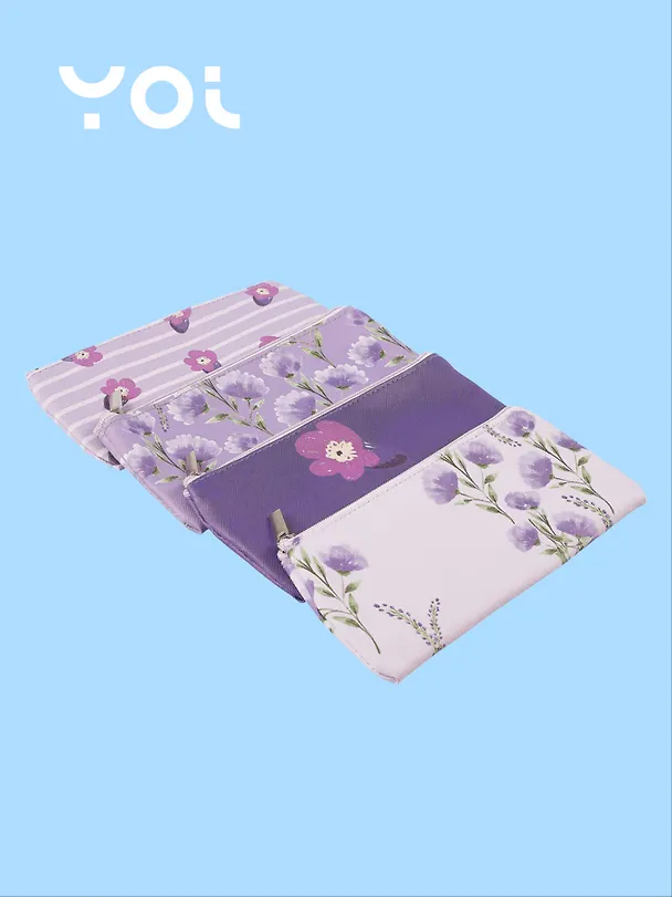 Пенал-косметичка "Lavender" плоская, с подкладом, ассорти, Yoi 3041020 — 2