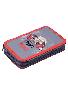 Пенал 2 отделения "Мопс в наушниках" 19*11, молния, полиэстер