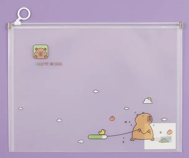 Папка на молнии А4 «Capybara», в ассортименте 3039428 — 2