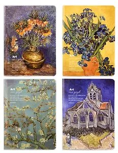 Записная книжка А6+112л лин./кл./нелин. "Art. Van Gogh" ПВХ-обл., ассорти