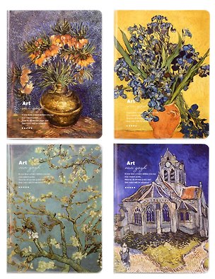 Записная книжка А6+112л лин./кл./нелин. "Art. Van Gogh" ПВХ-обл., ассорти 3162789