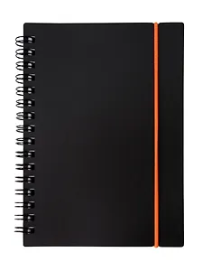 Записная книжка А6 80л кл. "Favorite Black. No 1" спираль, пласт.обл., резинка