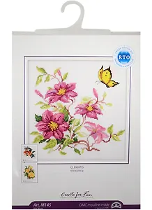 Набор для вышивания РТО "Клематисы" 20*20см
