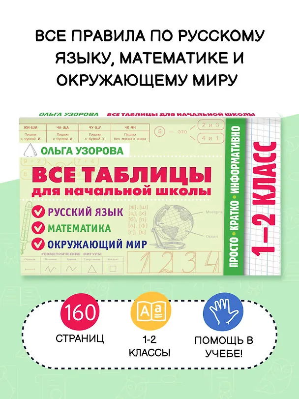 Книга Все таблицы для начальной школы. 1–2 класс. Русский язык, математика, окружающий мир (Ольга Узорова) — 5