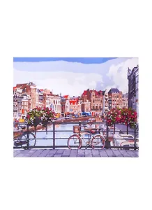 Картина по номерам  Велосипеды на мосту, 40*50 см.