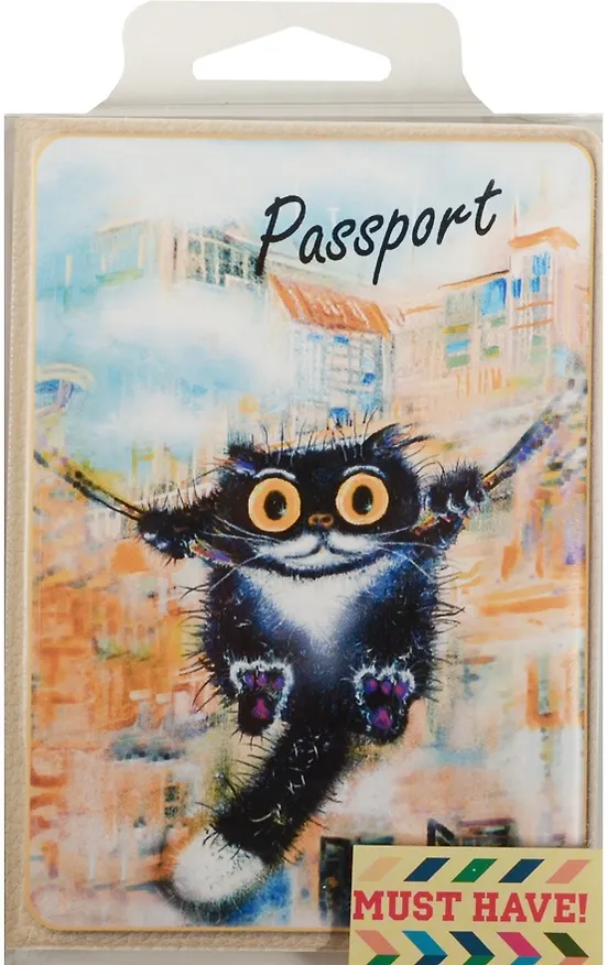 Обложка для паспорта Cats in the City (Качели) (ПВХ бокс) 2505155 — 2