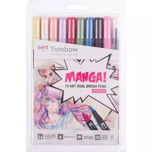 Брашпен Tombow ABT Manga Set Shojo 2 в 1, 10 штук — 248013 — 1