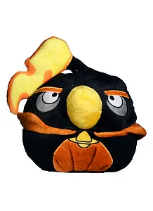 Angry Birds Space декоративная подушка чёрная птица Black Firebomb bird 25см (АВВК10)