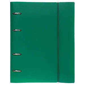 Тетрадь 120 листов, клетка, "Velvet" зеленая, на кольцах, на резинке