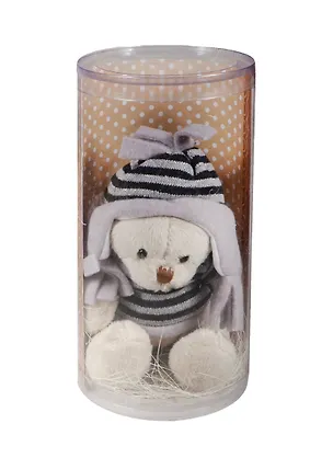 Мишка в шапке в тубусе Счастье (19см) 2481729