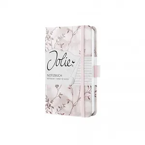 Блокнот для записей А6, 174стр Jolie, твердая обложка, матовое покрытие с тиснением "Красная романтика"