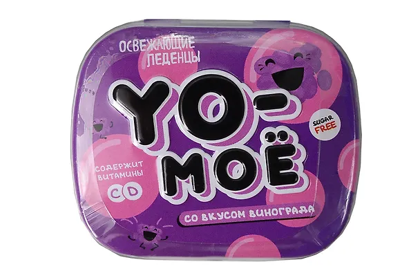 Освежающие леденцы YO-моё со вкусом винограда 16 гр в ж/б 3138067 — 1