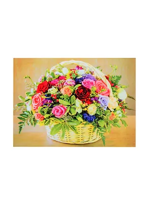 Алмазная мозаика ТМ Рыжий кот, Цветы в плетенной корзине, квадратная 22x32 (класс.)с подр.,полн.зап. (25 цв.) F3-011 2842713
