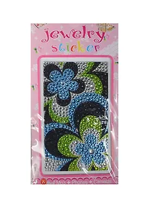 Набор д/творчества Стразы литые для телефона на картонке Jewelry sticker (1461-1/19) (зелено-голубые цветы)