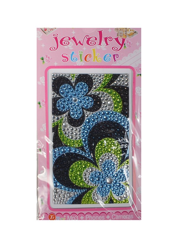 Набор д/творчества Стразы литые для телефона на картонке Jewelry sticker (1461-1/19) (зелено-голубые цветы) 2424799 — 1