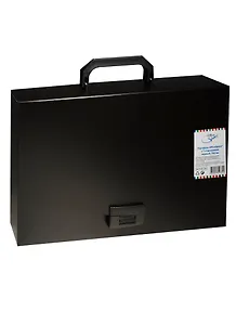 Портфель А4 пластик 0,7мм, черный, на замке, с ручкой, Спейс