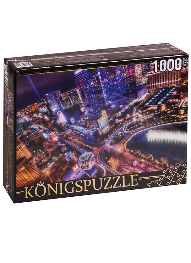 Пазл Königspuzzle 1000 эл.68,5*48,5см. Ночной Лас-Вегас АЛК1000-6480 2621573 — 1