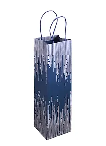 Пакет бутылочный 33*10*9  Серебряный узор бум.мат.ламинат