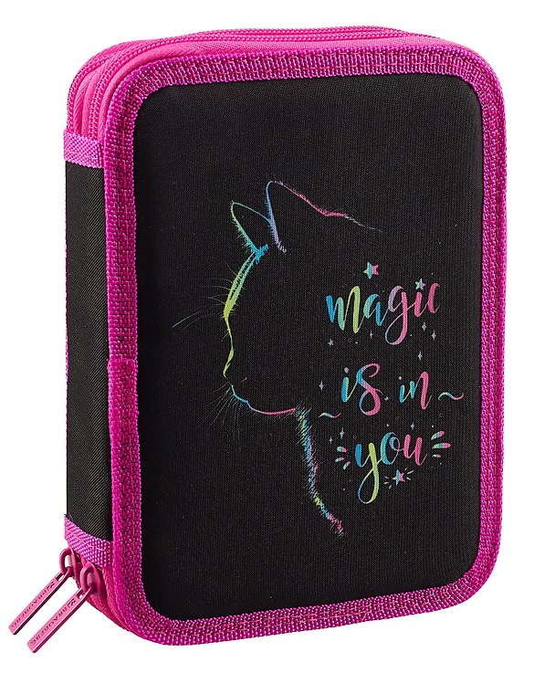Пенал «Magic Cat», 2 отделения, полиэстер, 21х14 см, Brauberg 3024460 — 1