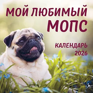 Календарь 2026г 300*300 "Мой любимый мопс" настенный, на скрепке