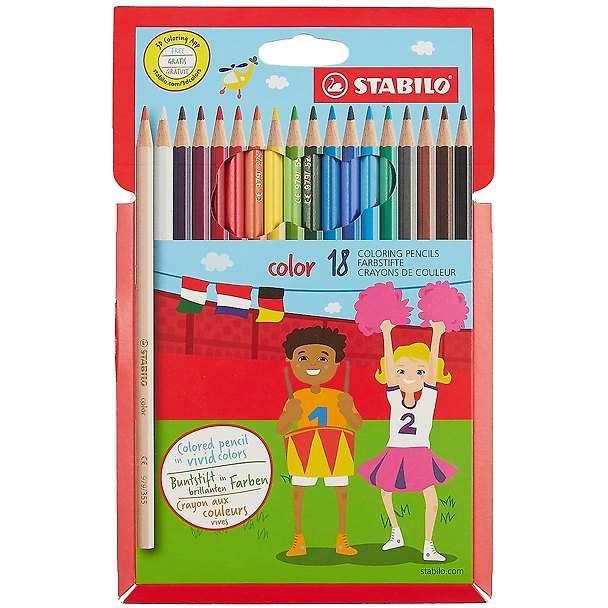 Карандаши цветные, STABILO, 18 цветов 239348 — 1