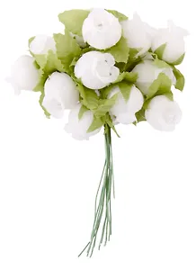 Цветы для декорирования "Роза Бланка" (белая) (12 шт) (10 см)