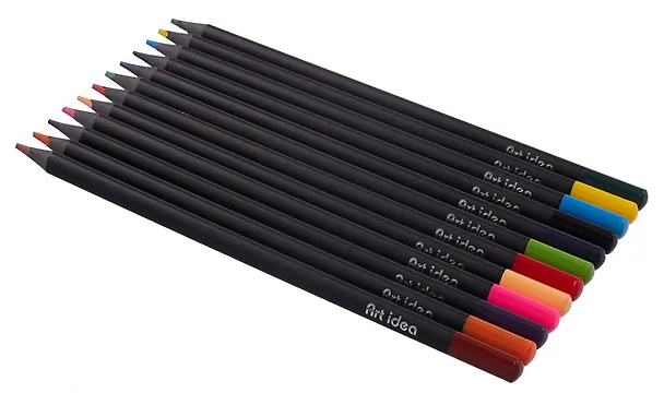 Карандаши цветные 12 цветов, "Black" пластиковые, Art idea 3059322 — 3