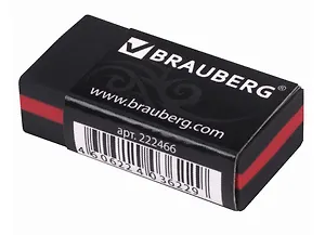 Ластик "BlackJack", 40*20*11мм, черный, прямоугольный, карт.держатель, BRAUBERG