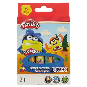 Восковые мелки Play-Doh, 6 цветов