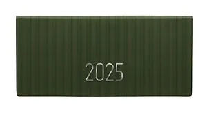 Планинг дат. 2025г. 64л "Stripes" хаки, 7Б, тв.переплет, настольный, иск.кожа, тисн.фольгой, тонир.блок, ляссе, инд.уп